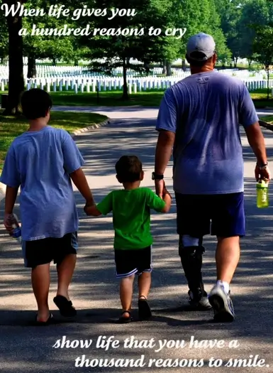 Levi walking with family